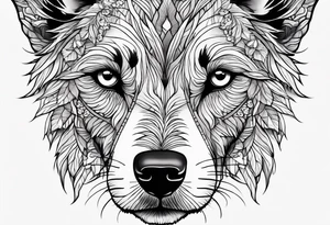 bark with foliage tattoo idea