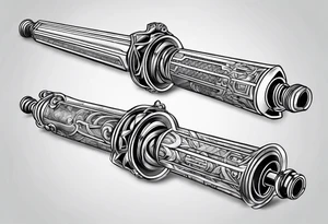 futuristic light saber hilts crossing tattoo idea