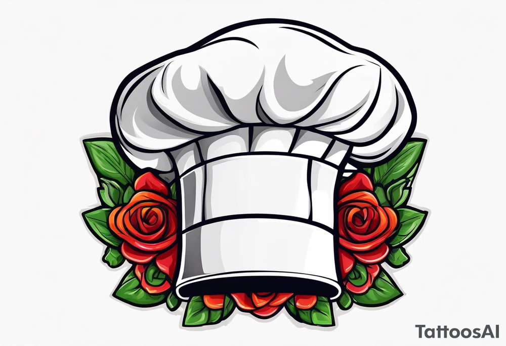 Cartoon chef hat with the name Olivia tattoo idea