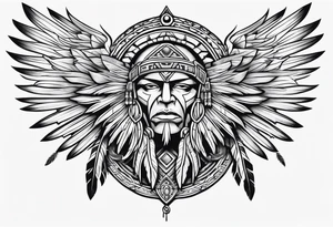 Native American, Irish, German, crest style, powerful, shoulder tattoo idea