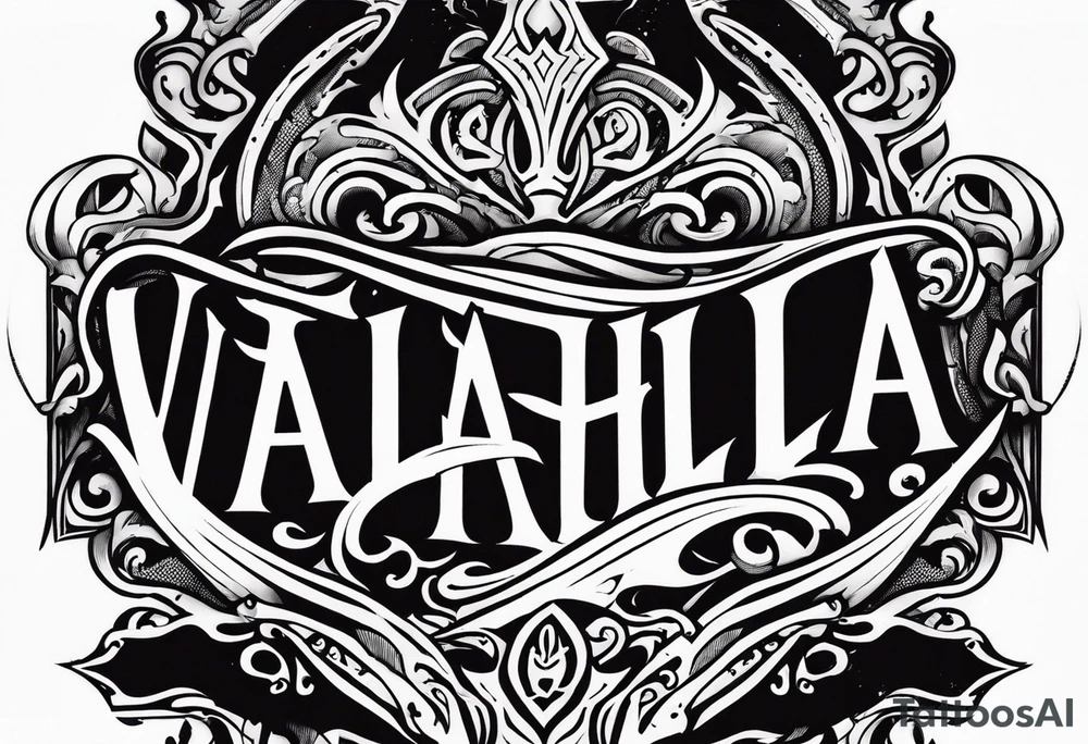 Valhalla  steps fire sword tattoo idea