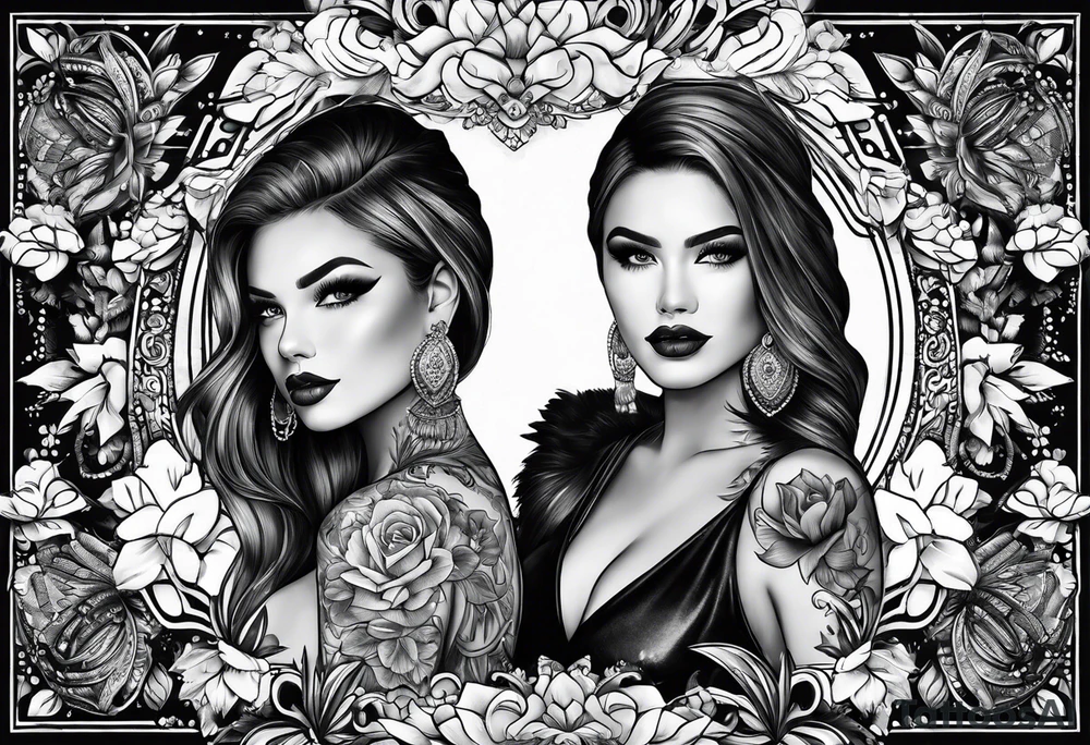 Matching best friend tattoo for love of Las Vegas tattoo idea