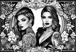 Matching best friend tattoo for love of Las Vegas tattoo idea
