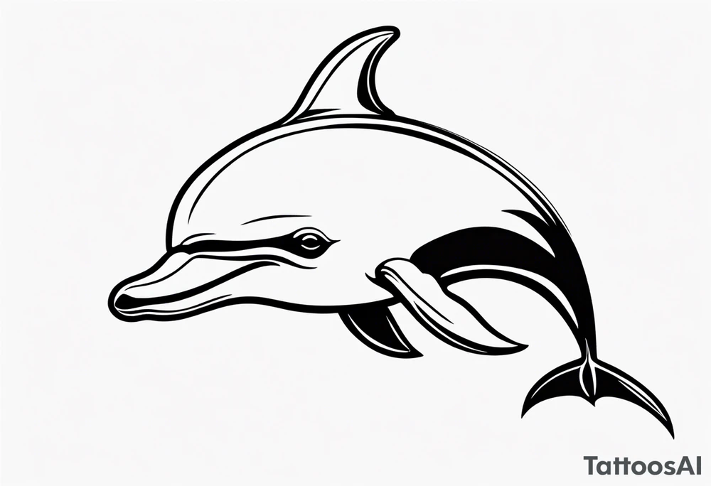 One dolphin wearing a party hat. Small design. tattoo idea One dolphin wearing a party hat. Small design. tattoo idea