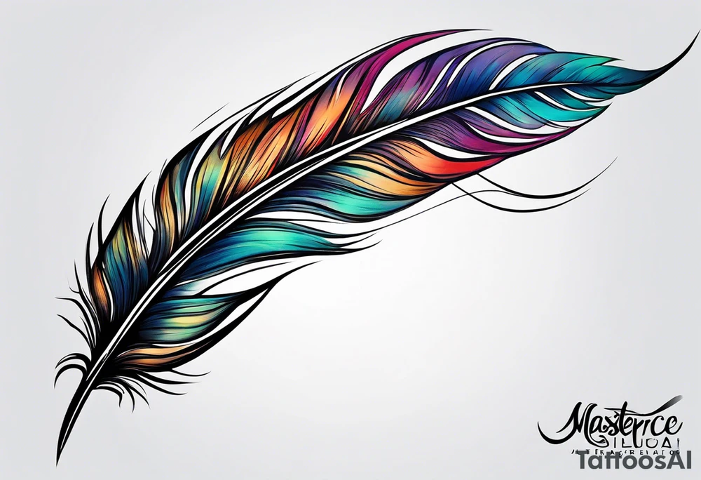 Small cute feather on wrist tattoo idea