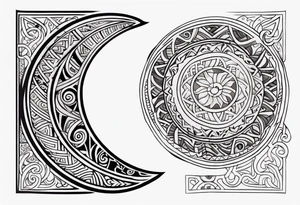 maori back and chest crescent design tattoo tattoo idea