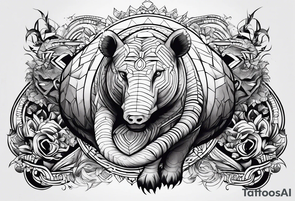 big back tattoo animal fight tattoo idea
