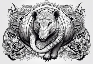 big back tattoo animal fight tattoo idea