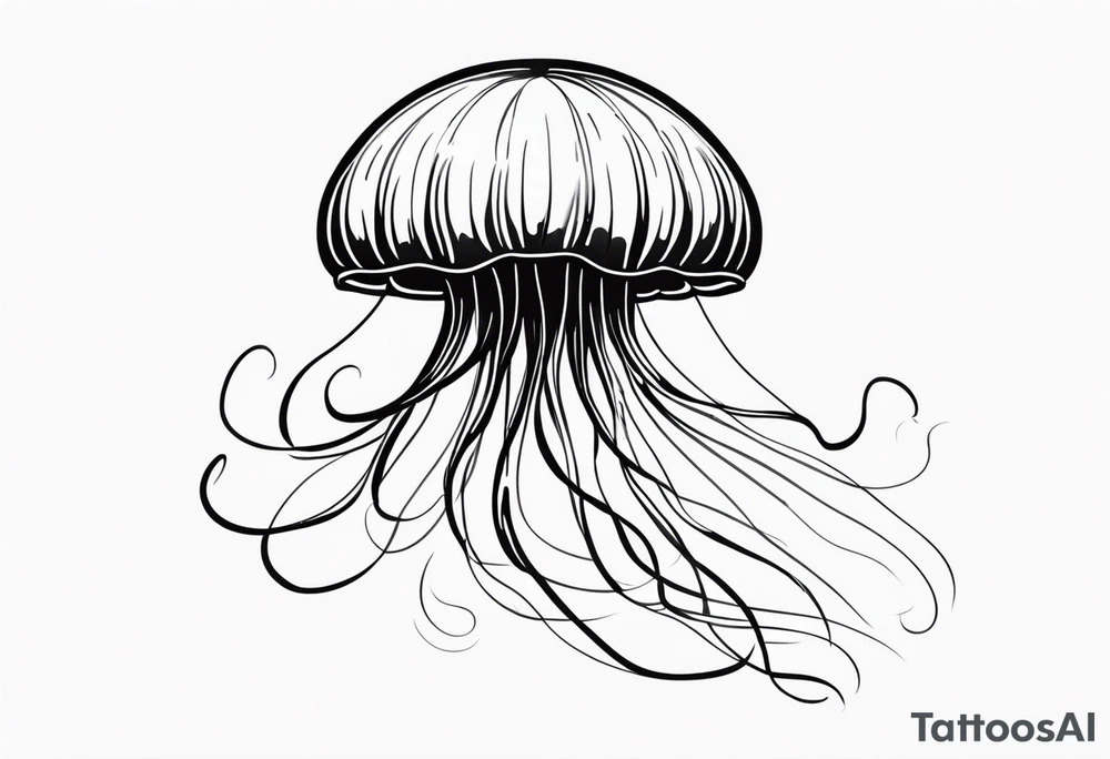 jellyfish with a small head and long tentacles tattoo idea