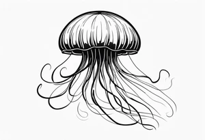jellyfish with a small head and long tentacles tattoo idea