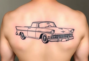 1956 Plymouth Belvedere car with shading tattoo idea