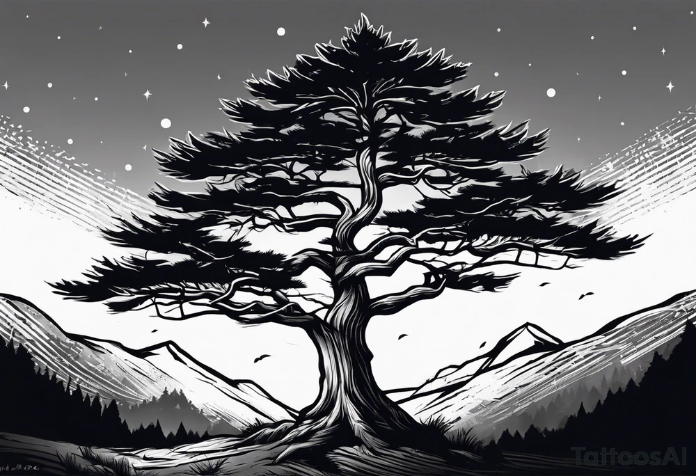pine tree tattoo idea