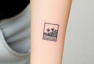 A postage stamp of Benidorm tattoo idea