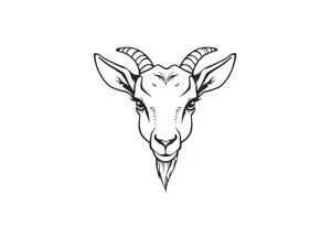 fine line cute goat face tattoo idea