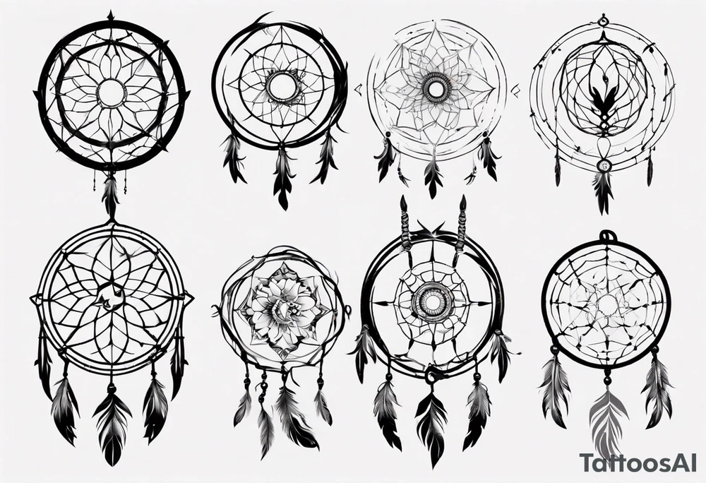Fire Phoenix dream catcher tattoo idea