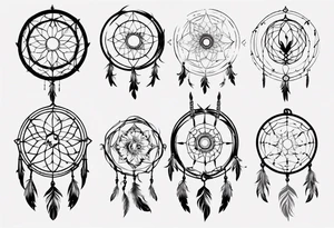 Fire Phoenix dream catcher tattoo idea