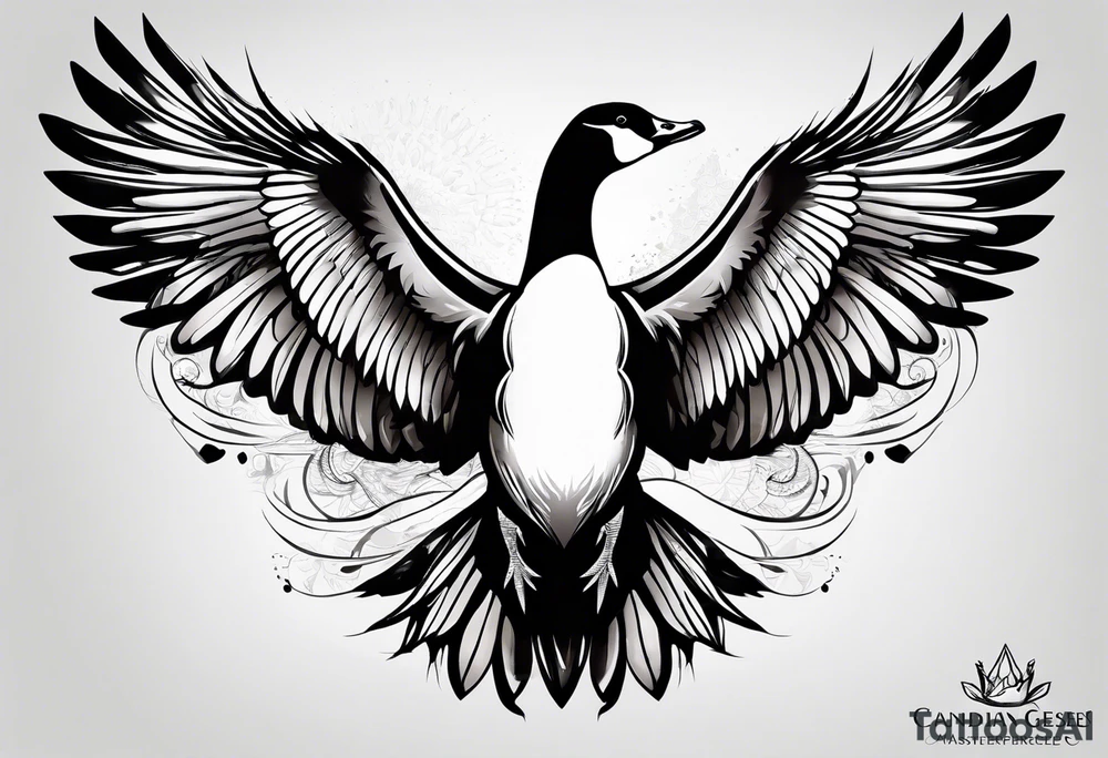 Canadian geese wing on forearm tattoo idea