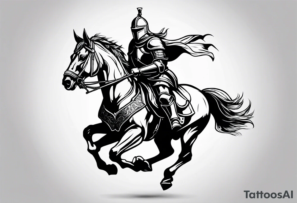 knight in battle tattoo idea