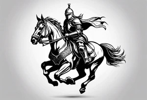 knight in battle tattoo idea