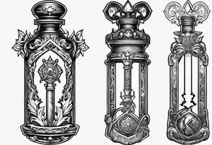 Kingdom hearts key blade in a potion bottle tattoo idea