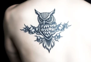 Rose's tribal is not fair owl's skulls and thorns tattoo idea