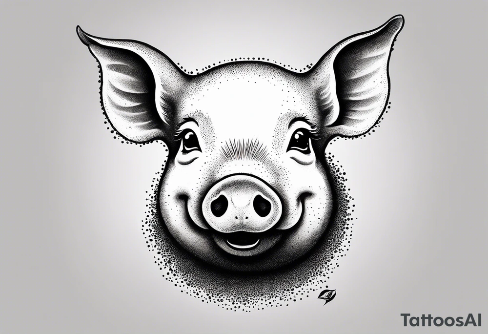 minimalist tattoo of a cute pig or piglet that contains text: "friends. not food" tattoo idea
