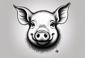 minimalist tattoo of a cute pig or piglet that contains text: "friends. not food" tattoo idea