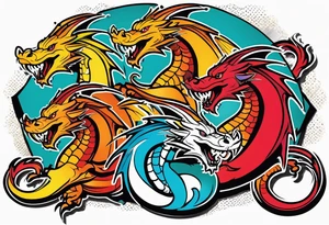 roaring dragons tattoo idea