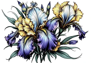 Irises flowers ornement tattoo idea