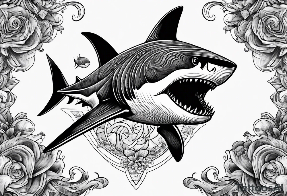 Shark bite tattoo idea