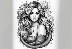 Mermaid full body tattoo idea