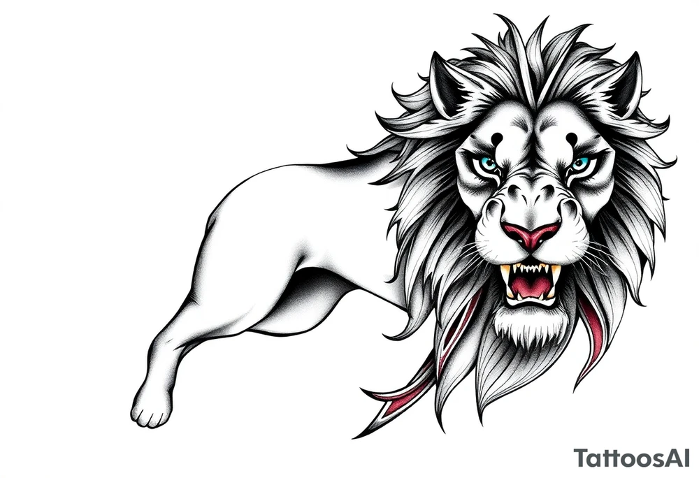 powerful lion tattoo idea