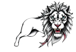 powerful lion tattoo idea