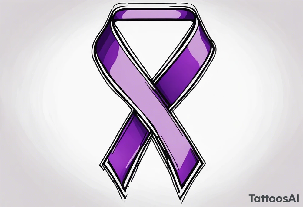 Purple cancer ribbon tattoo idea