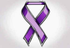 Purple cancer ribbon tattoo idea