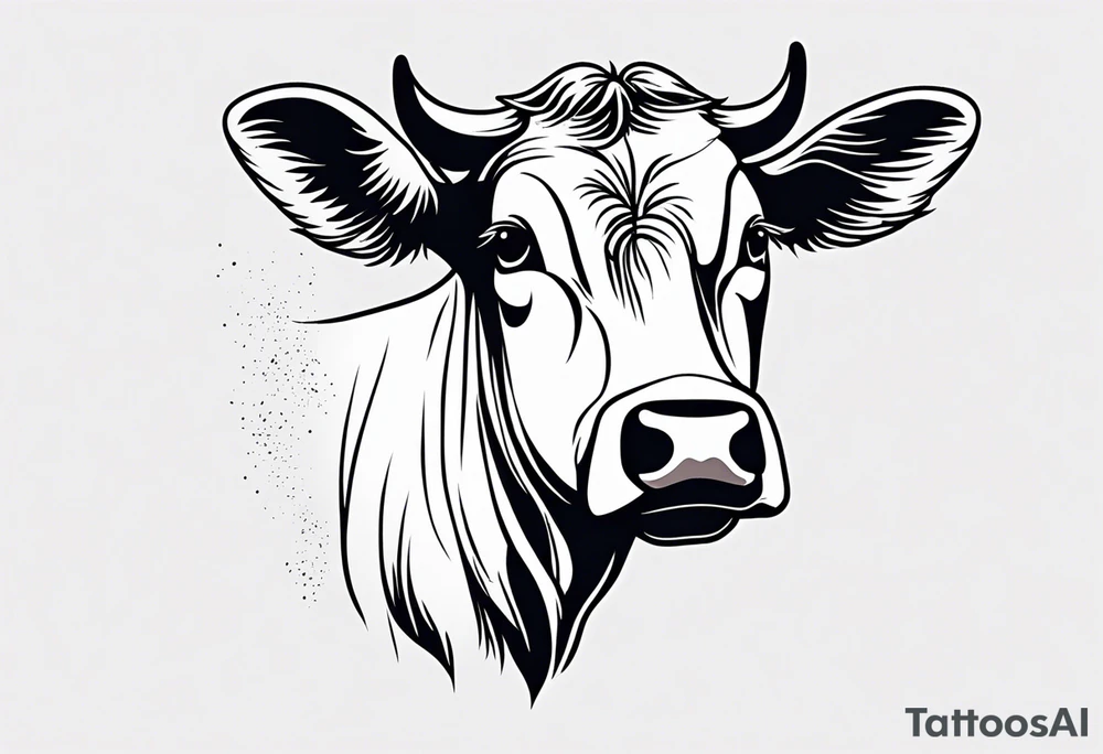 cute cow tattoo idea