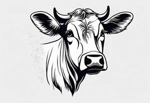 cute cow tattoo idea