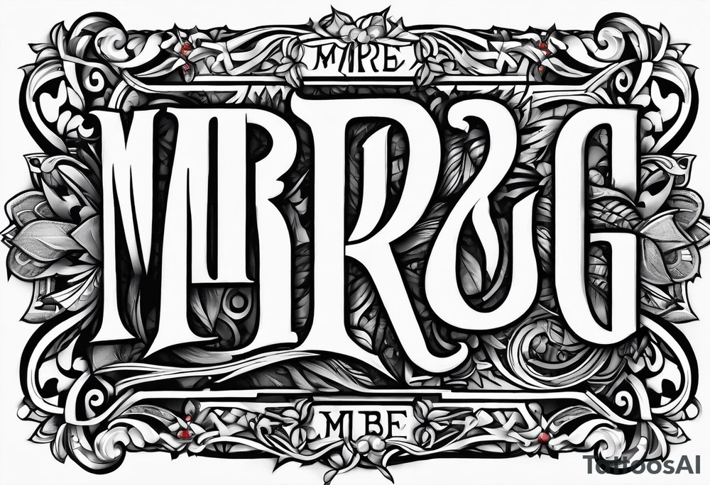 all of the letters: "MRBG"
simple, clear tattoo idea