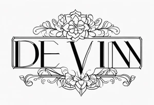devin name tattoo dainty and feminine tattoo idea