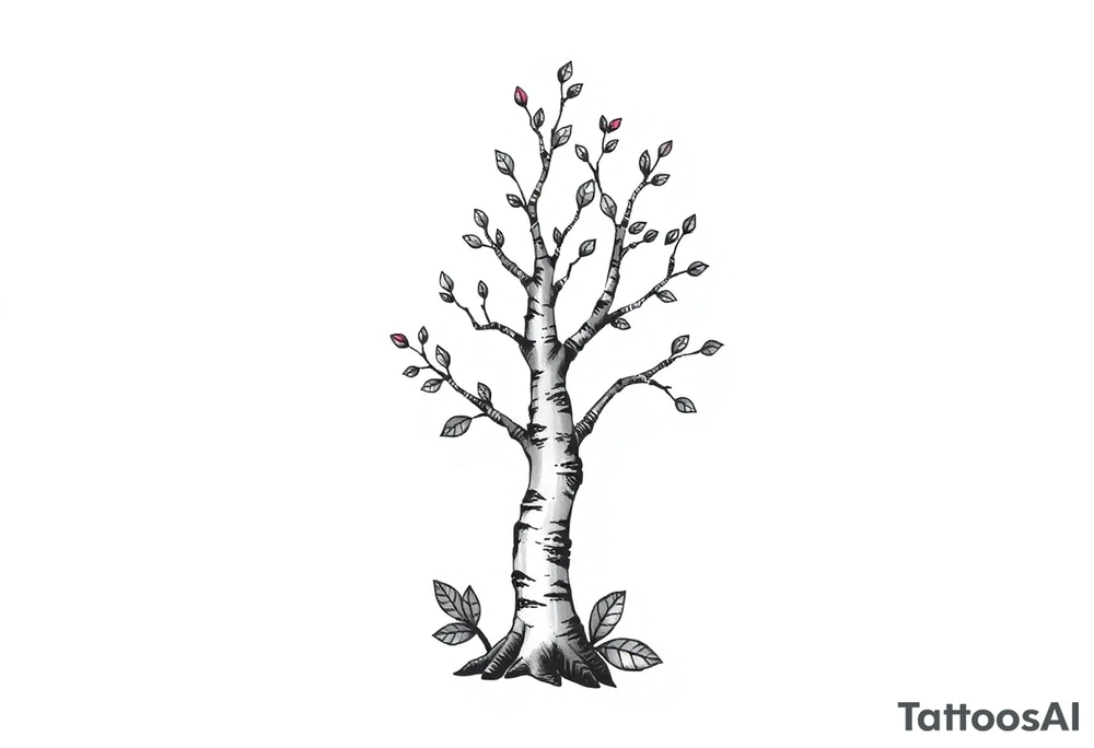 small birch tree tattoo idea
