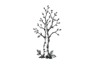 small birch tree tattoo idea