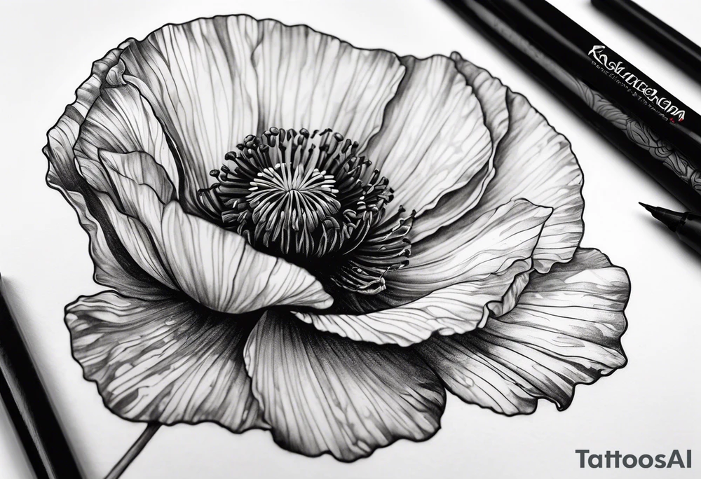 Poppy flower tattoo idea