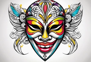 Classic Theatrical mask that’s crying tattoo idea