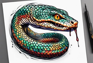 Brainstem as a snake biting a brain tattoo idea