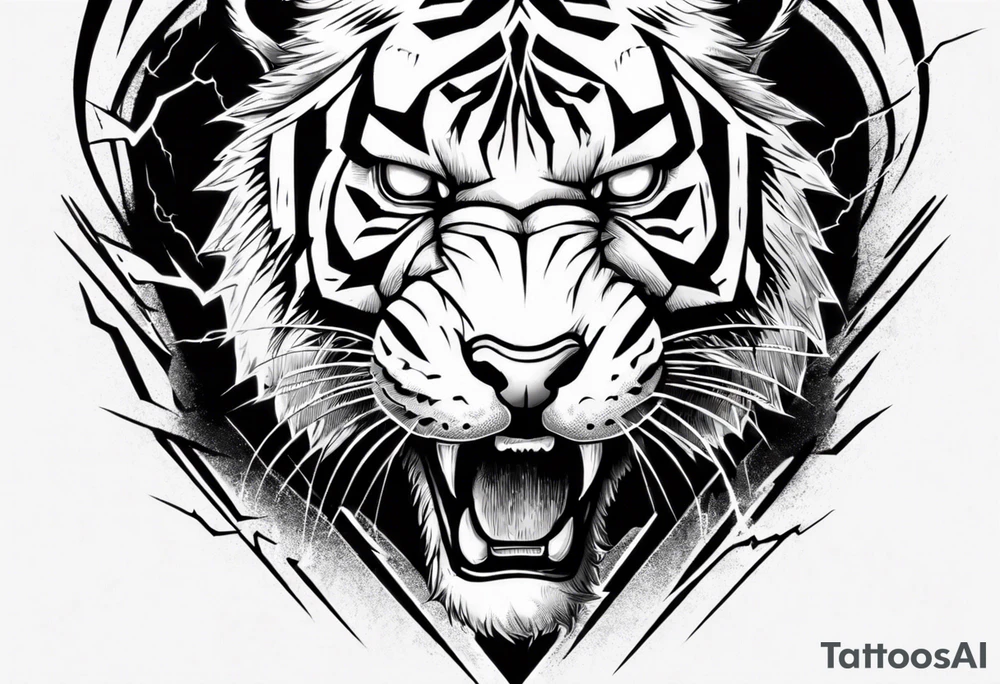 A tiger surrounded by lightning for a forearm tattoo tattoo idea A tiger surrounded by lightning for a forearm tattoo tattoo idea