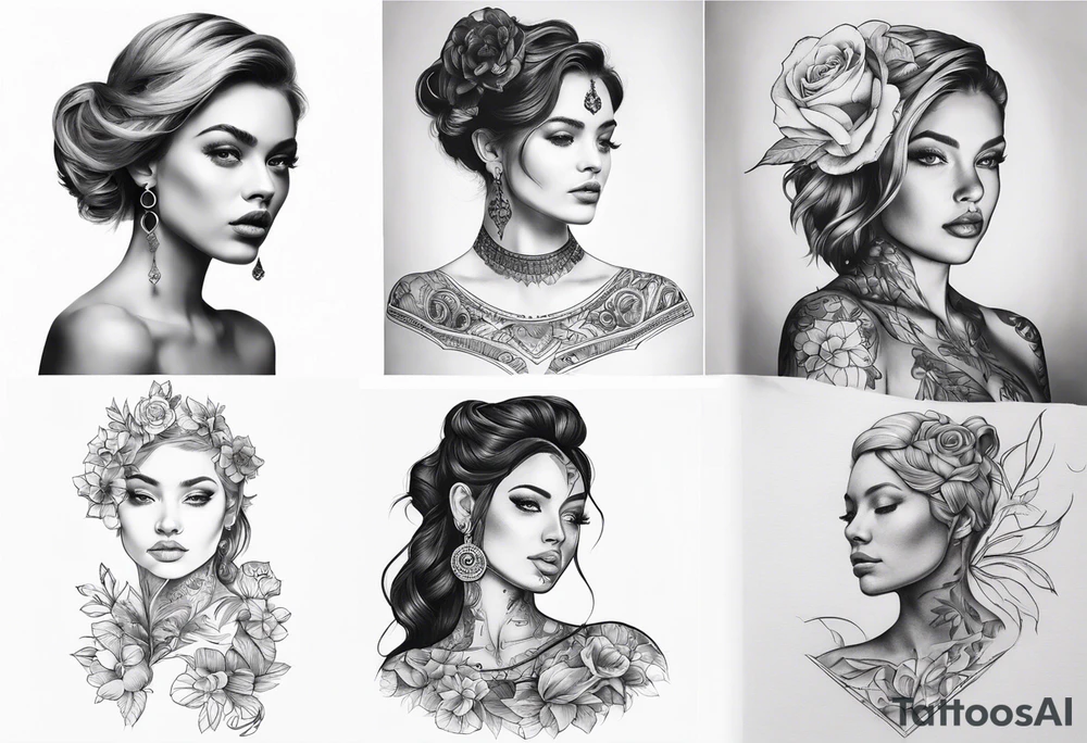 Tattoo that follows the collarbone showing evolution of women tattoo idea