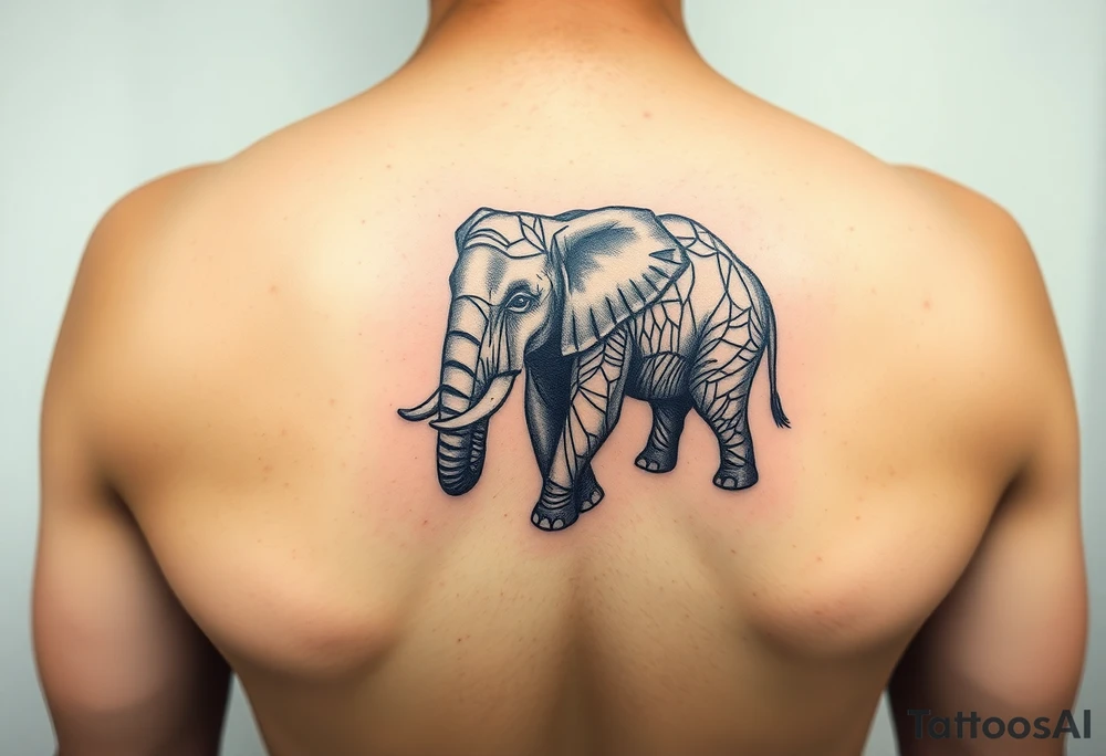 Elephant Mandela on shin women tattoo idea