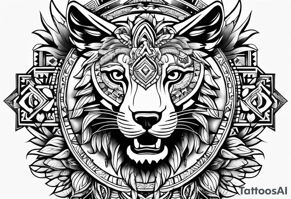 Aztec animal tattoo idea