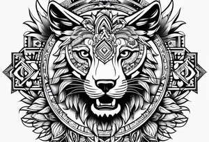 Aztec animal tattoo idea