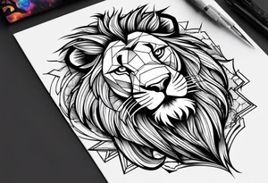 Sleeve tattoo angry lion tattoo idea